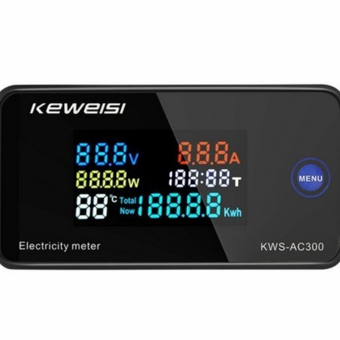 Terbaru Keweisi Kc-Ac300 1 6 In 1 Ac 100A Kwh Voltmeter Ammeter Wattmeter Suhu Promo Terlaris