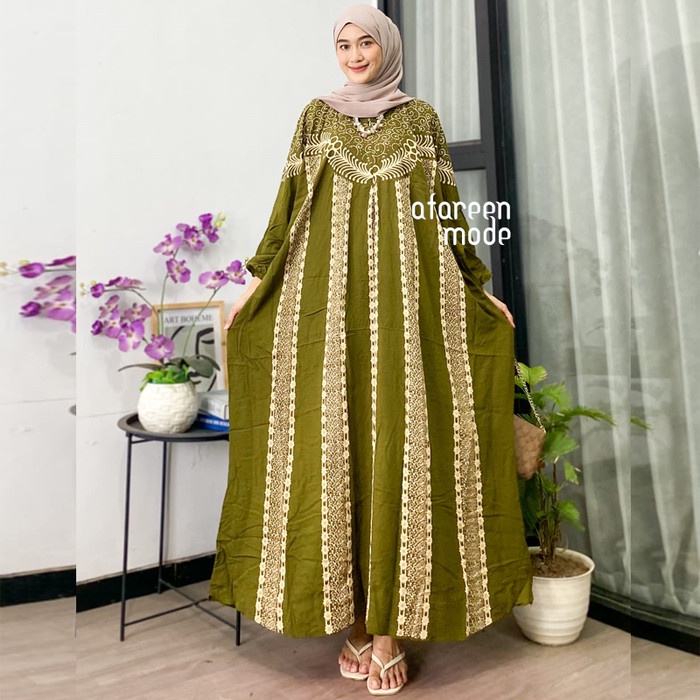 Kaftan Modern Jumbo Long Dress Kaftan Batik Modern Kekinian Ready