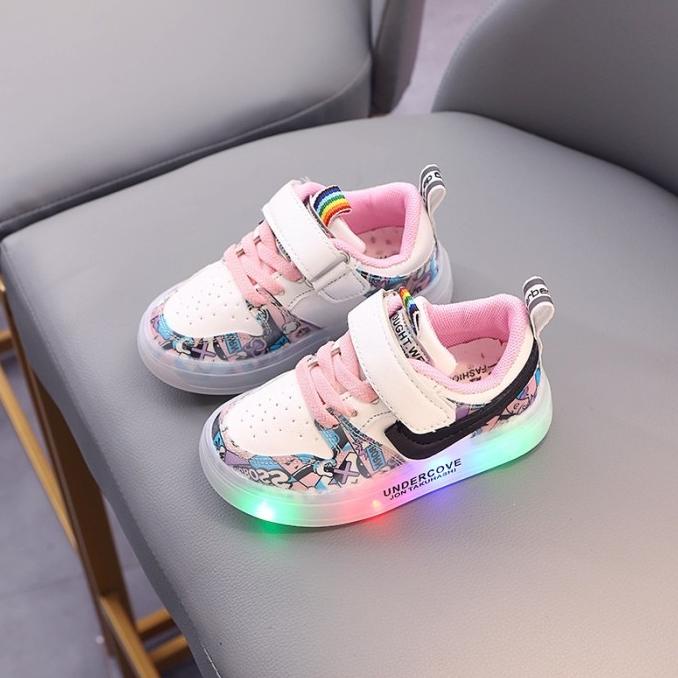 Sepatu Sneaker Led Import Anak Laki Laki Perempuan Usia1 2 3 4 5 Tahun