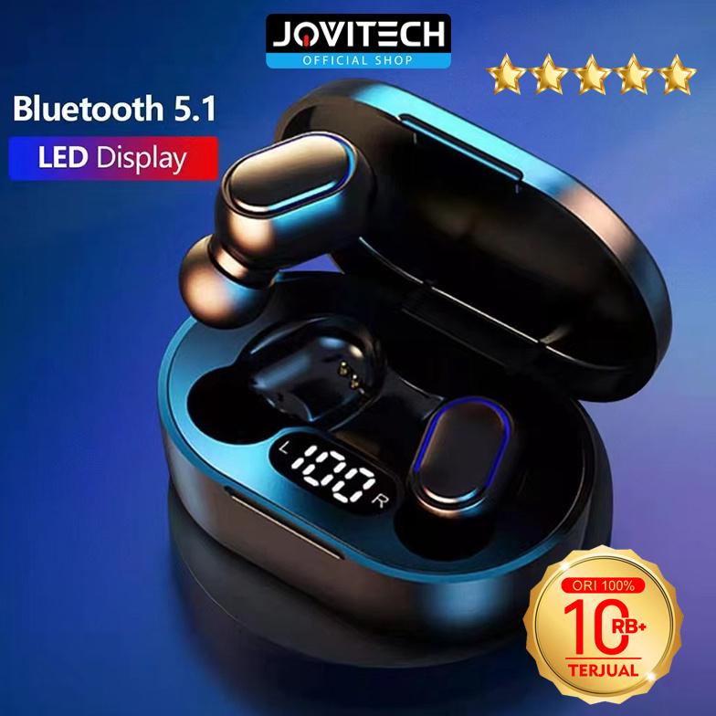 Jovitech TWS Earphone Bluetooth Wireless Earbuds Digital Click Button LED Display Waterproof - T10