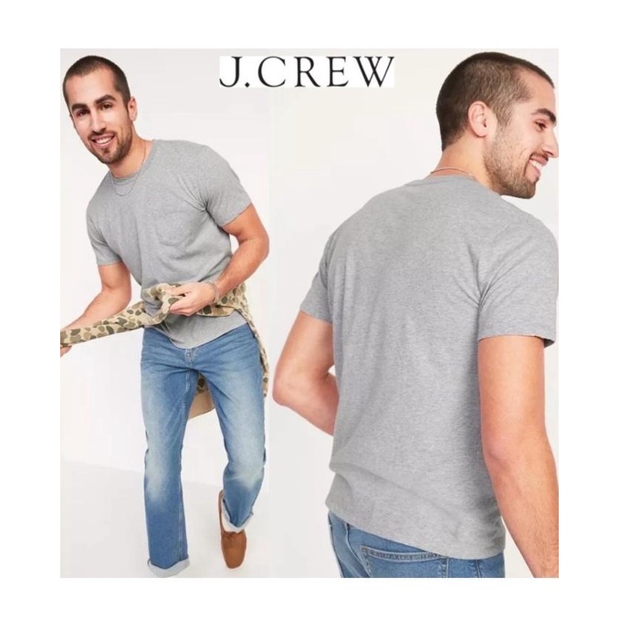 Best Seller Kaos Oblong Pria / Kaos Santai / Jcrew Men Pocket T Shirt (H.Grey) Limited Edition