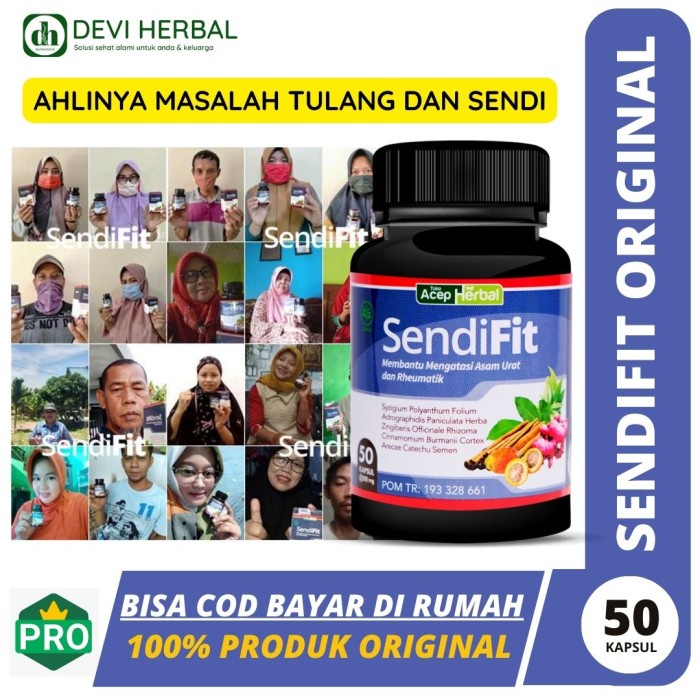 

Obat Herbal SENDIFIT - Ahlinya Asam Urat, Nyeri Sendi, Reumatik Kronis