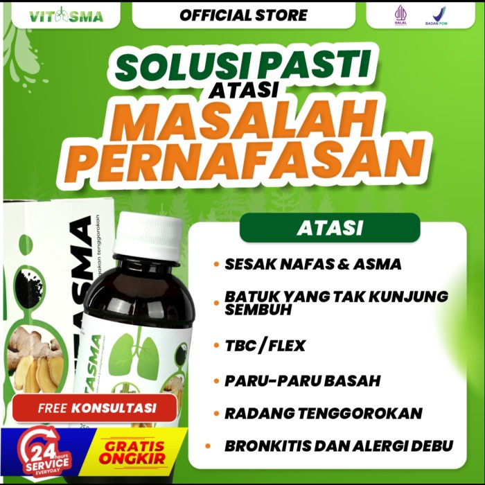 

VITASMA Madu Herbal Asma Original Obat Sesak Nafas TBC Flek Paru Halal