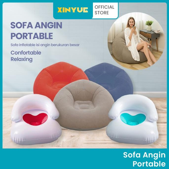 Sofa Kursi Angin Santai Bean Bag Inflatable Single Bulat