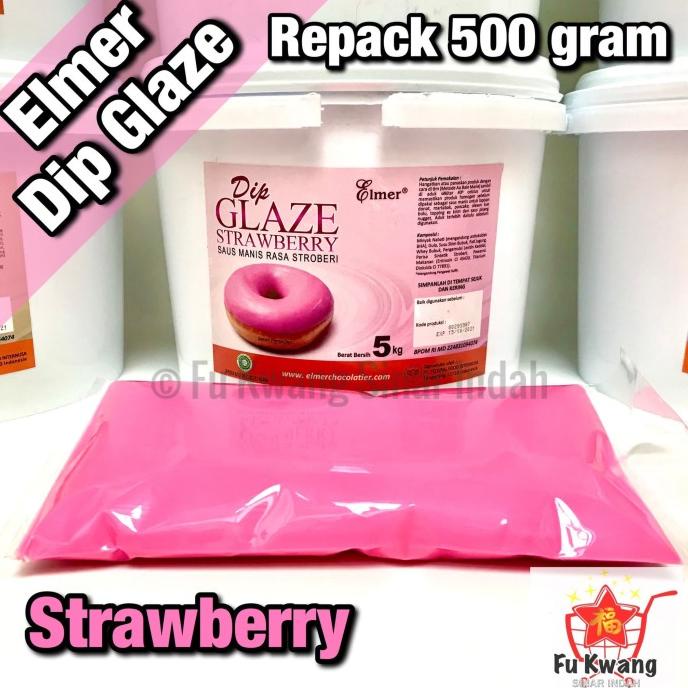 

#####] Elmer Dip Glaze Strawberry repack 500 gram