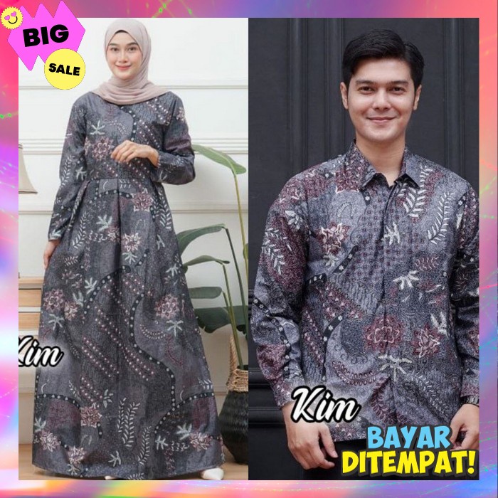 Dres Muslimah Sarimbit Modern Gamis Couplean Murah Baju Hamis Kopel Idulfitri Syar'I Gamos Pasangam 