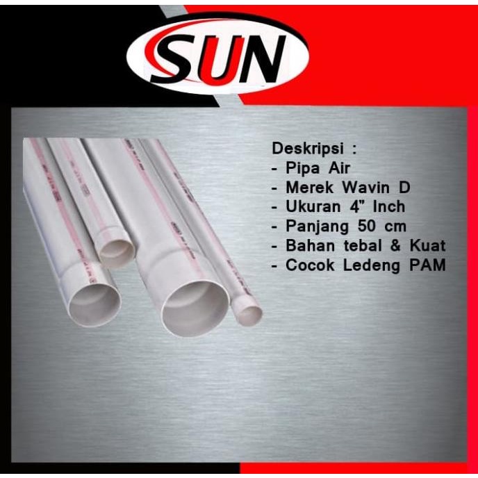 Silahkan Order] Pipa PVC 4" Inch Wavin D 50 cm
