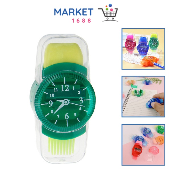 

Market1688 Rautan Pensil Manual dengan Penghapus dan Sikat Pembersih Model Jam Tangan Multifungsi Serutan Pensil Mekanis 3in1 Warna-Warni untuk Perlengkapan Sekolah Anak-anak