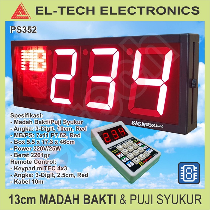 Display LED Madah Bakti Puji Syukur Timer Waktu Ibadah Gereja