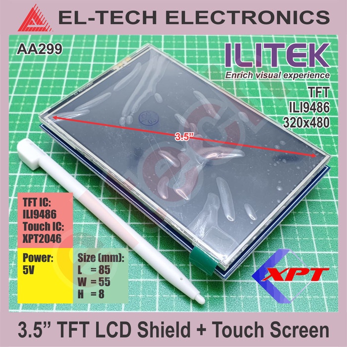 ARDUINO Module Shield 3.5 Inch TFT LCD + Touch Screen