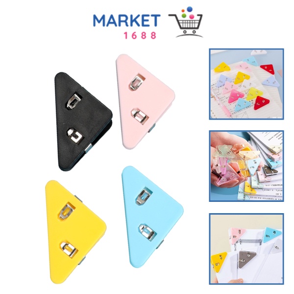 

Market1688 Paper Clip Segitiga Warna-Warni Klip Sudut Penjepit Buku Akrilik Penjepit Kertas Binder Plastik Clips Book & Paper Corner Perlengkapan Kantor Sekolah