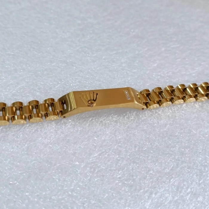 Gelang - Gelang Rolex Plat Permata Titanium Pria Wanita Anti Karat