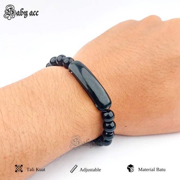 Gelang - Gelang Black Jade Asli Giok Hitam Natural Original Pria Wanita