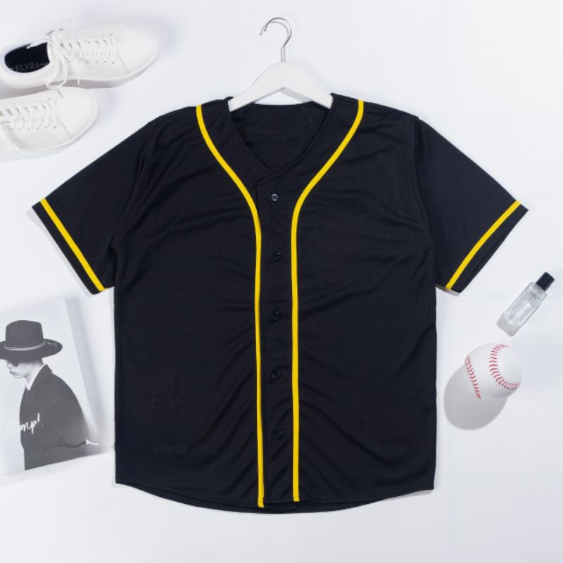 Jipclo kaos Jersey baseball -baju Jersey baseball polos