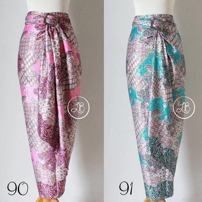 Rok Lilit Motif Mojang Pink Dan Mojang Tosca