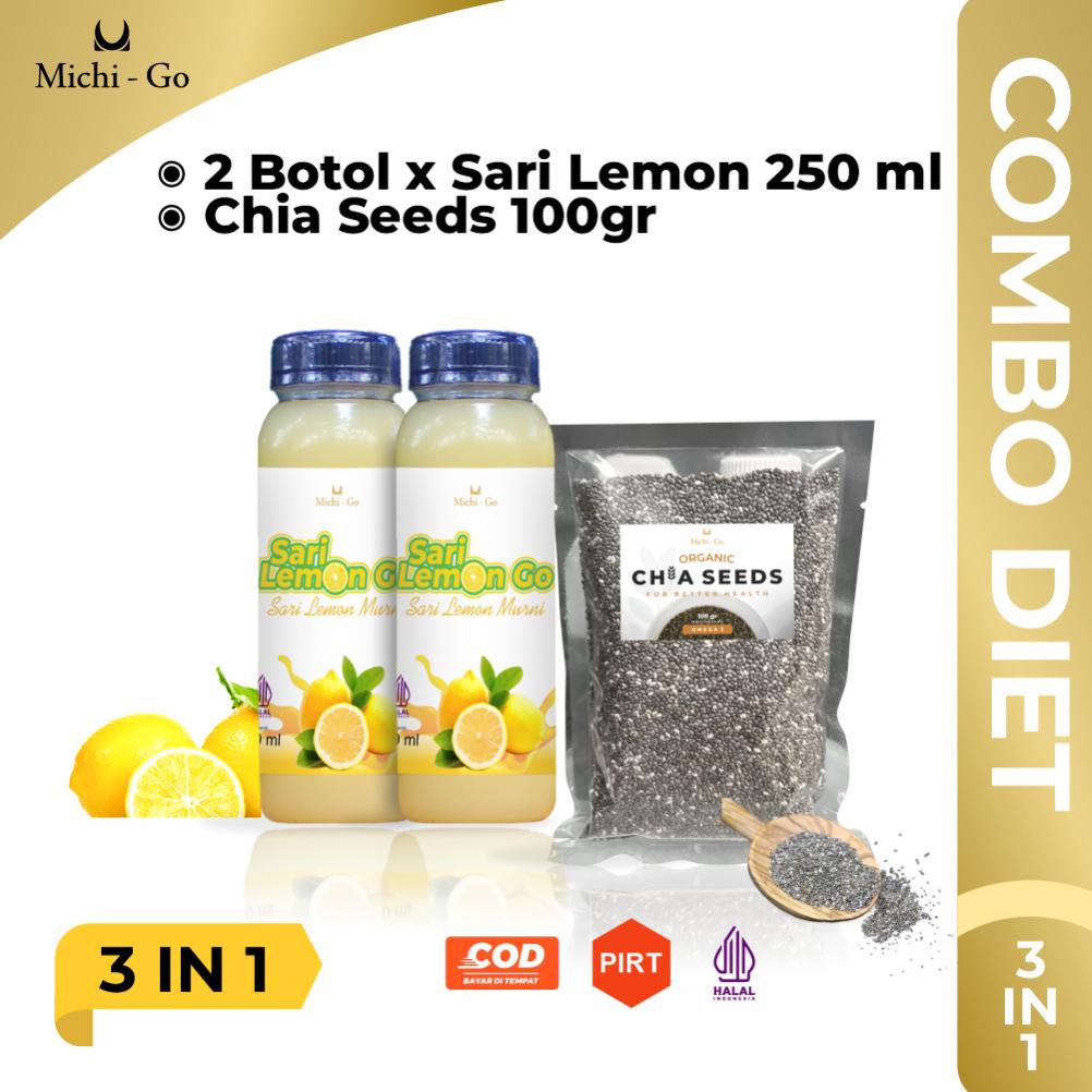

Ready Michigo Paket Combo Diet Sehat Sari Lemon Chia Seeds Madu Murni
