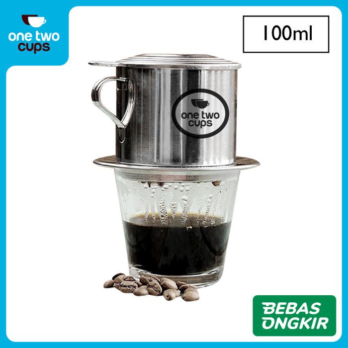 

One Two Cups Filter Saring Kopi Coffee Drip Pot Stainless Steel