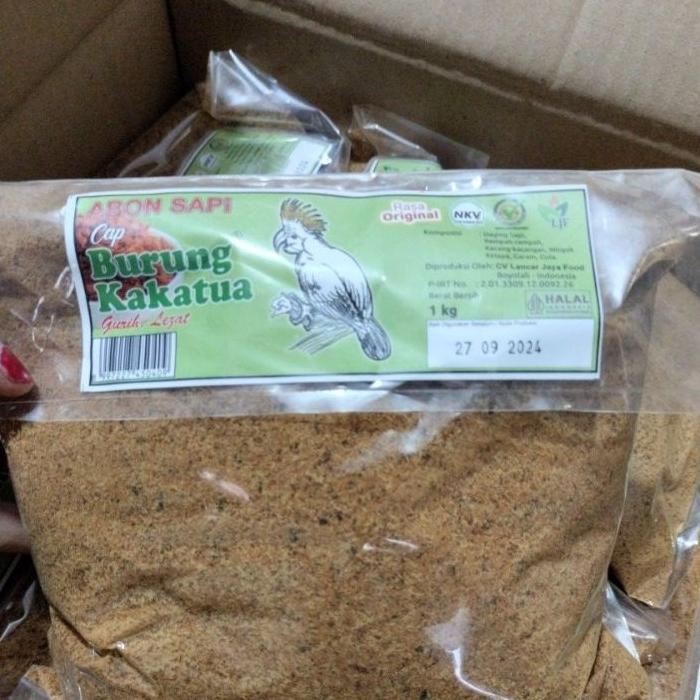 

Abon Sapi Cap Burung Kakatua Butir Halus Abon Boyolali 1 Kg