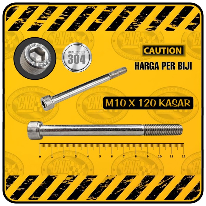 Baut L Stainless M10X120 Drat Kasar Setara Baut Kunci 14 120 Mm 12 Cm Best