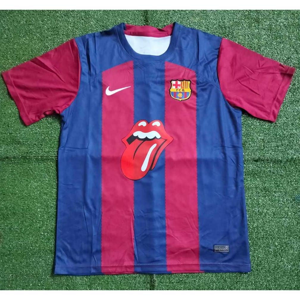 PROMO Jersey Bola Grade Ori Barcelona Barca Home El Classico Rolling Stones 2023 / 2024 New Season 2