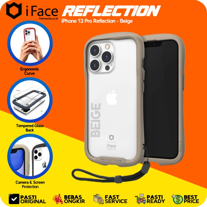 iFace iPhone 13 Pro Reflection Beige Softcase Anti Crack Tahan Banting