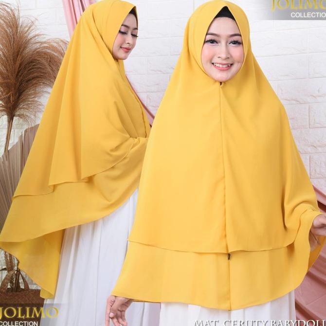 Khimar Ceruti Jilbab Syari Jolimo Semi Jumbo Classic All Size Non Pet Terbaik