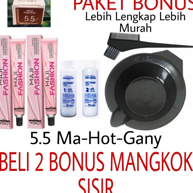pewarna rambut cat rambut loreal maji fashion 5.5 mahogany Kode 072