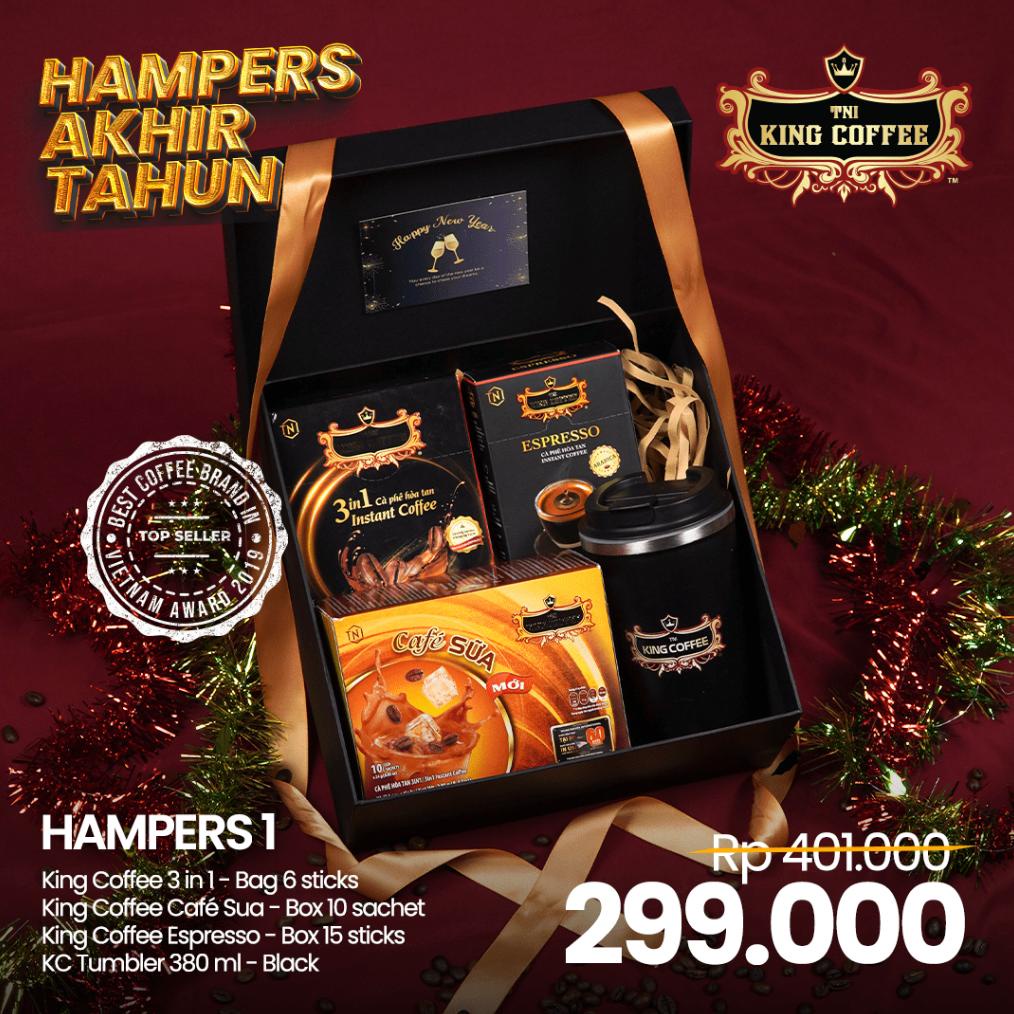 

Hampers Kado Akhir Tahun King Coffee Box Parcel Paket Kopi Vietnam Hadiah Natal Premium