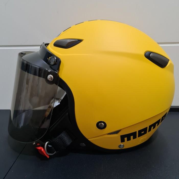 Helm Jpn Kawai Momo Kuning Doff Kaca Datar
