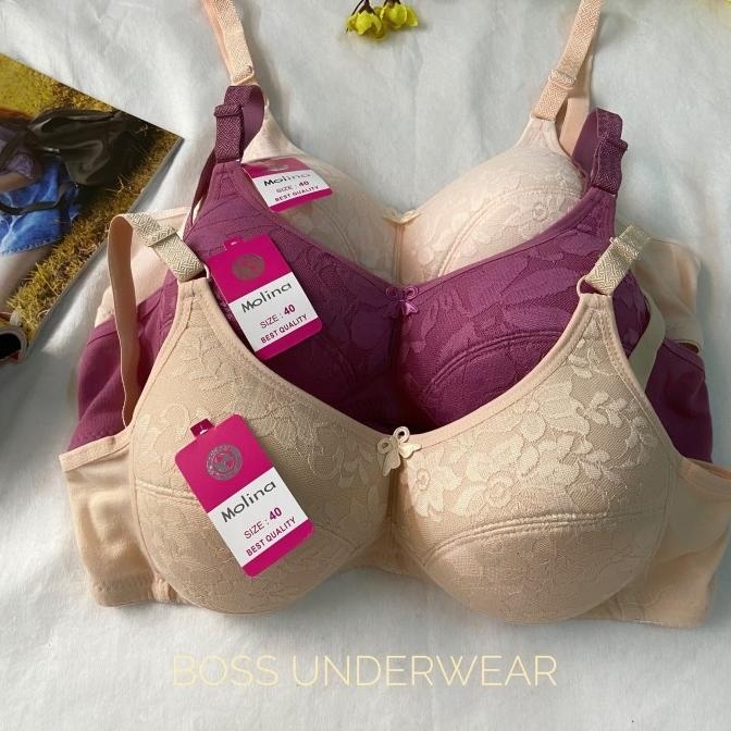 Bh Katun Molina Dewasa Tanpa Kawat Busa Tipis | Bh Brukat Busa Tipis