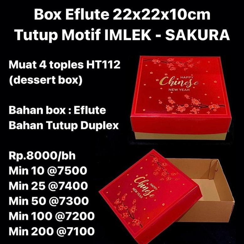 

TRY Box Eflute 22x22x10cm Tutup Motif IMLEK TERLARIS