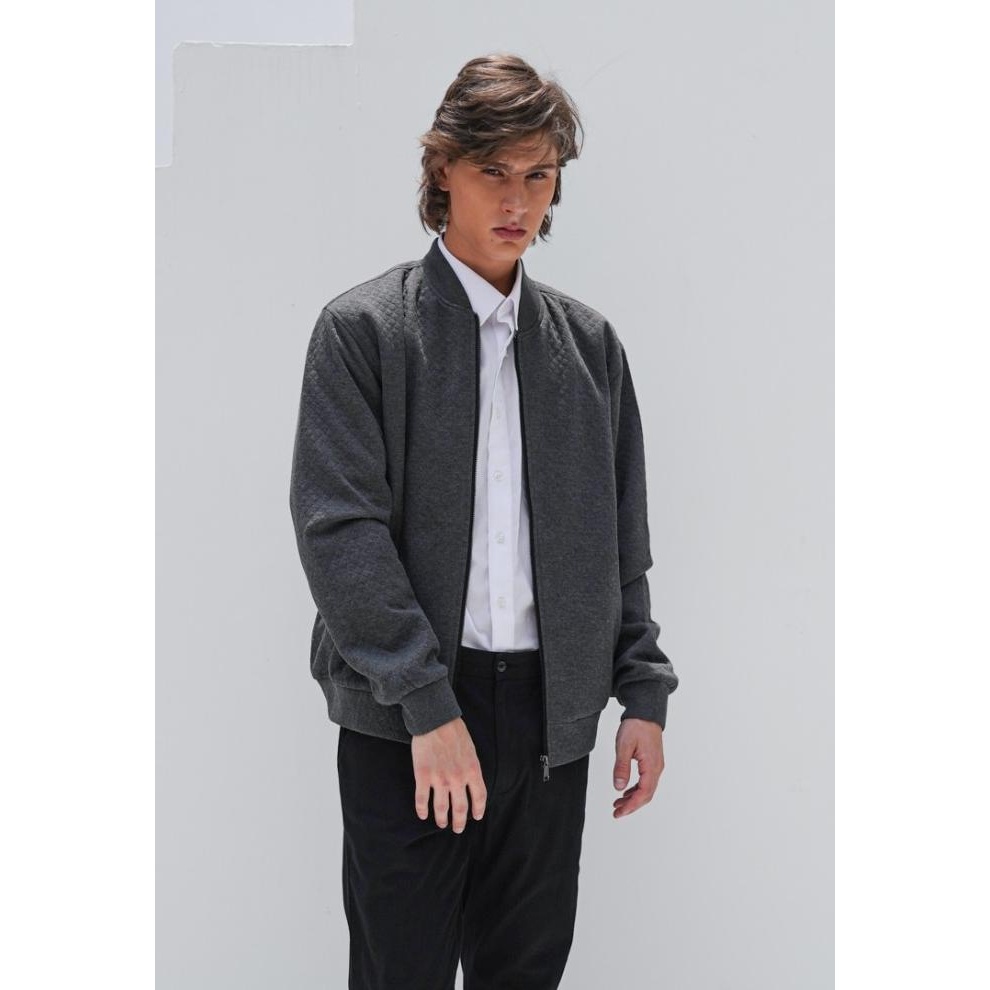 NEW PRODUK VALINO JAKET BOMBER PRIA ABU-ABU - V-BACO11-Y5 