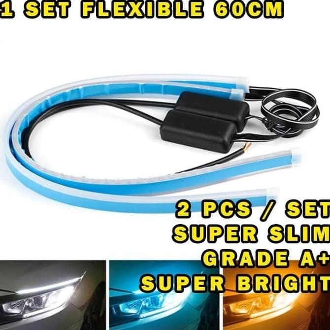 Lampu Led Alis Lampu Drl 60Cm 24 VOLT Sein Flexible Mobil