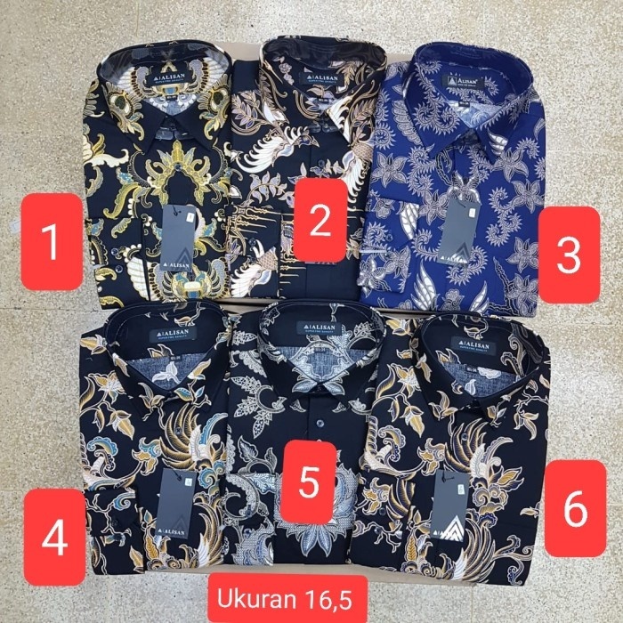 Kemeja Batik Alisan Lengan Panjang Original Reguler Fit Uk 16,5