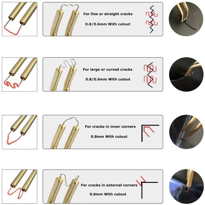 

500pcs Wave hot staples 0.8mm staples panas untuk Perbaikan Tukang Las