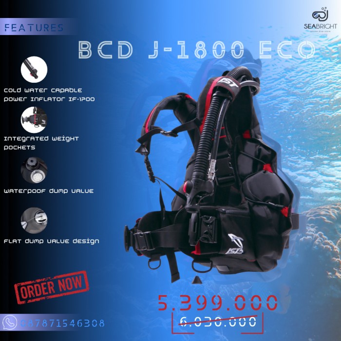 ✅Baru Bcd Diving Ist J-1800 Eco Bcd Scuba Diving Limited