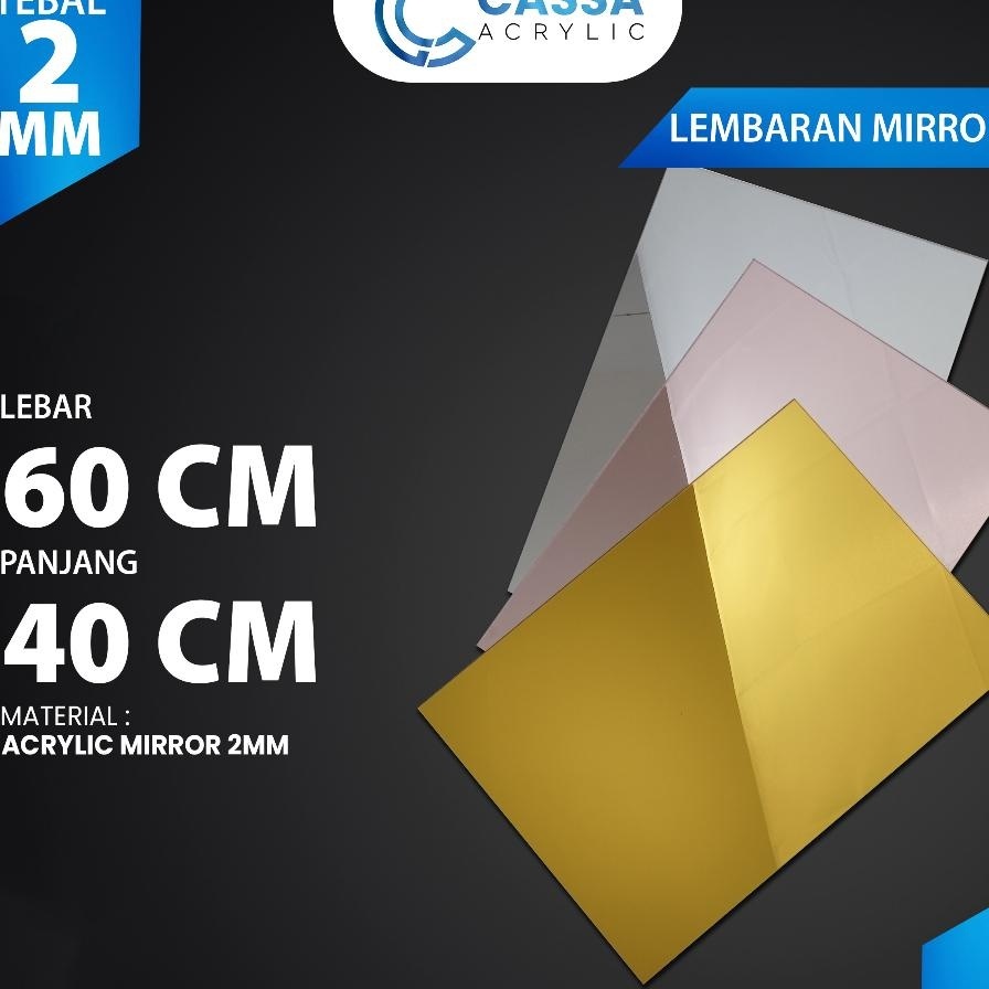 CassaLembaran Gold / Akrilik Lembaran Emas Ukuran 40X60 2Mm