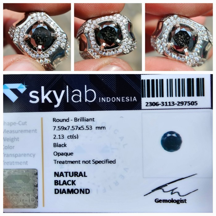 [Baru] Batu Berlian Hitam Black Diamond Memo 2.13 Crt Berkualitas