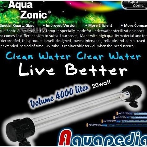 Aqua Zonic Uv006 Lampu Uv Celup Kolam 20Watt Aquazonic Submersible Uv