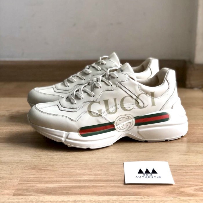 ✅New Ori Gucci Rhyton Leather Sneaker Logo Terbaru