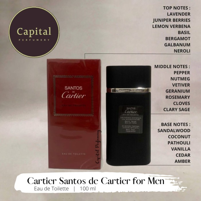 ✅New Ori Cartier De Santos Man Edt 100 Ml Terbatas