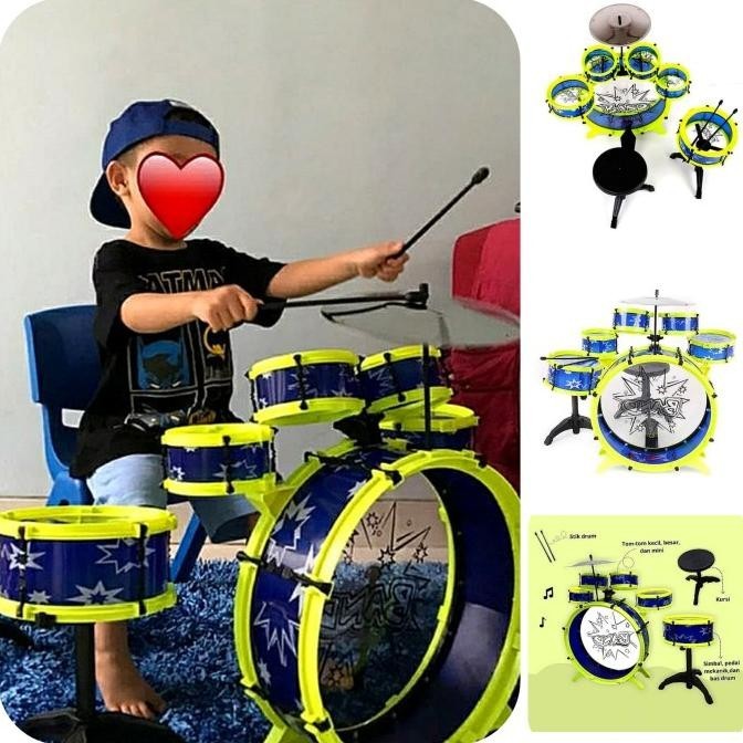 Mainan Set Drum Anak Big Band Lengkap - Set Alat Musik Drum Besar