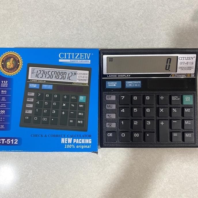 

New Kalkulator CITIZEN CT 512 12 Digit - Calculator Check Dual 2 Power ..