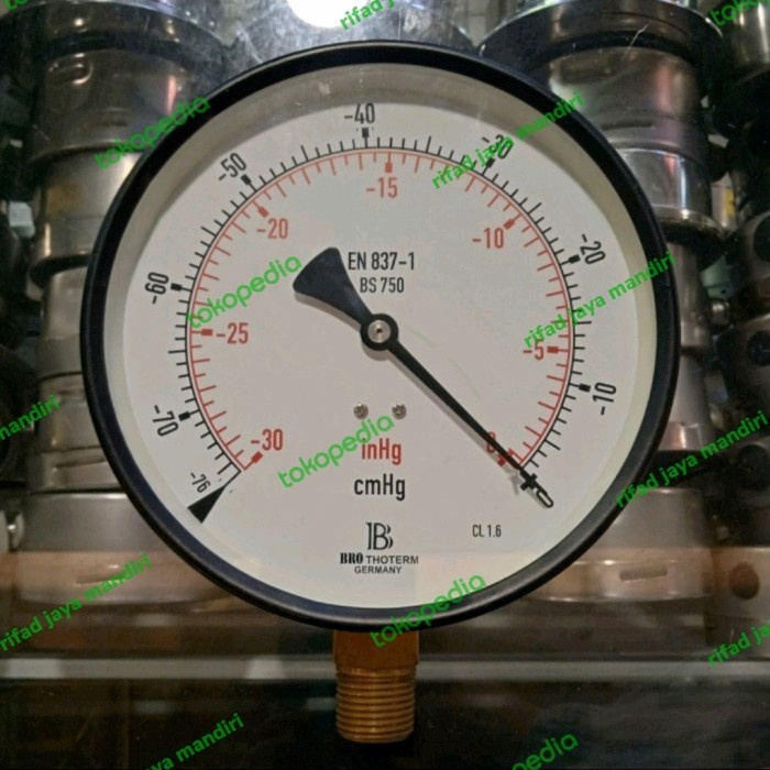 ✅Ready Pressure Gauge Brothoterm -30 Inhg -76Mmhg Size 6 Inchi Terbaru