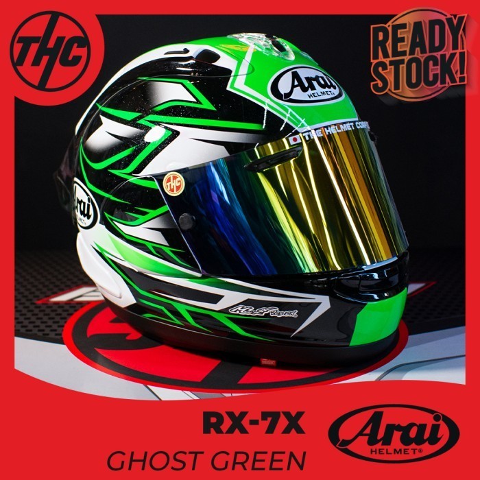 [New] Araii Rx7X Ghost Green Full Face Helmet Terbatas