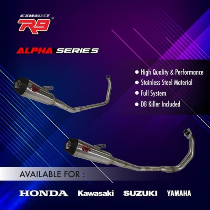 [Original] Knalpot R9 Alpha R15 Old V2 V3 Cbr150 K45 K46 Gsx150 Pkus Db Killer Berkualitas