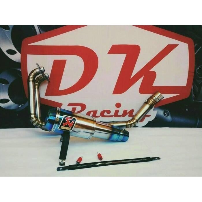 [Original] Exhaust Knalpot Racing Kawasaki Ninja Karbu 250 Akrapovic Lorenzo Blue Limited