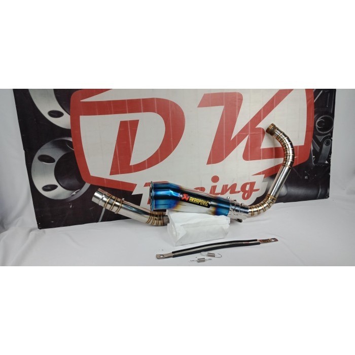 [Original] Knalpot Fulcacing Satria Fu Mono Z250 Sl Akrapovic Megaphone Biru Berkualitas
