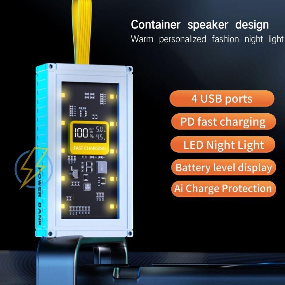 Powerbank Power Bank 20000Mh Pd22.5W Fast Charging Outdoor Power Bank Led Ambient Light + Voltage An