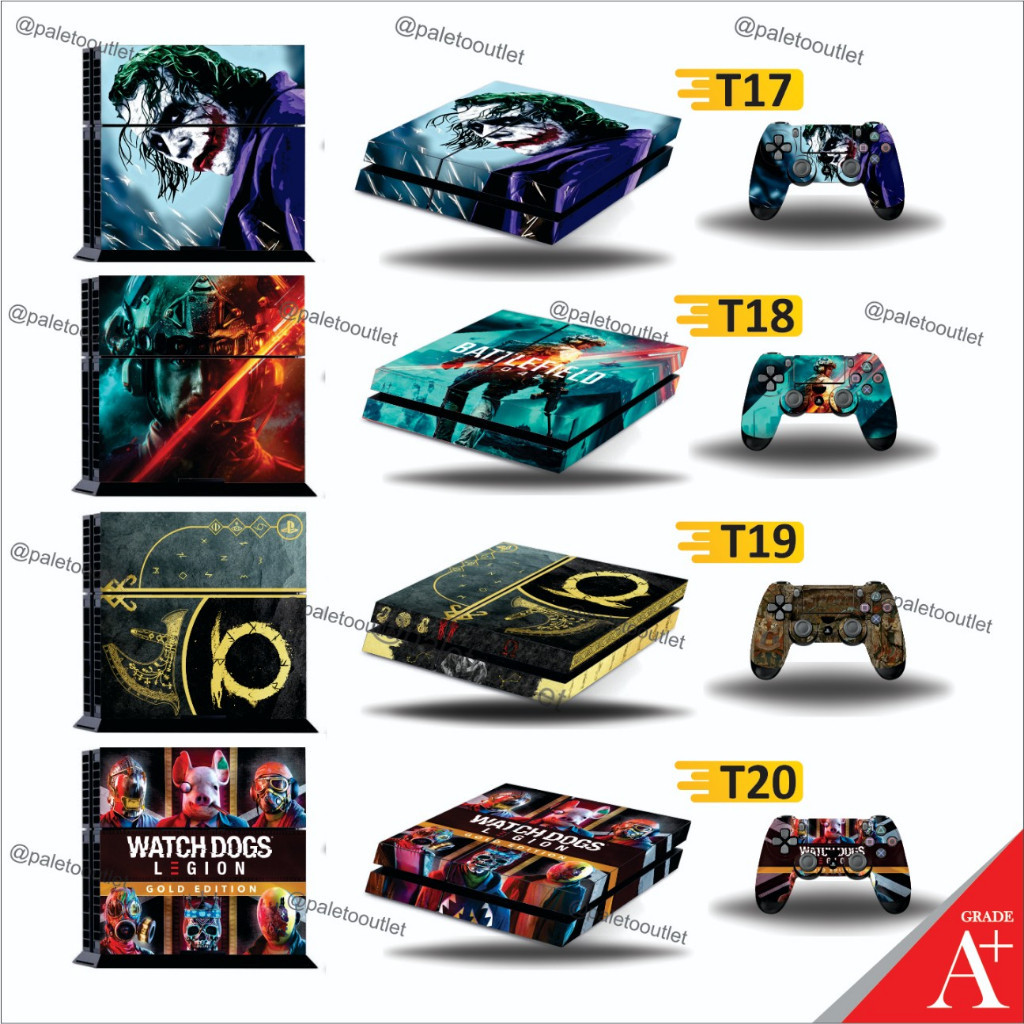 [LIMITED QUALITY] Vinyl Sticker Garskin Ps4 Slim Ps4 Fat Ps4 Pro